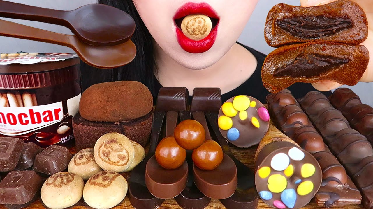 АСМР ШОКОЛАДНЫЕ ДЕСЕРТЫ СЪЕДОБНЫЕ ЛОЖКИ, MALTEASERS, ЗАКУСКИ, ПЕЧЕНЬЕ МУКБАНГ ЗВУКИ