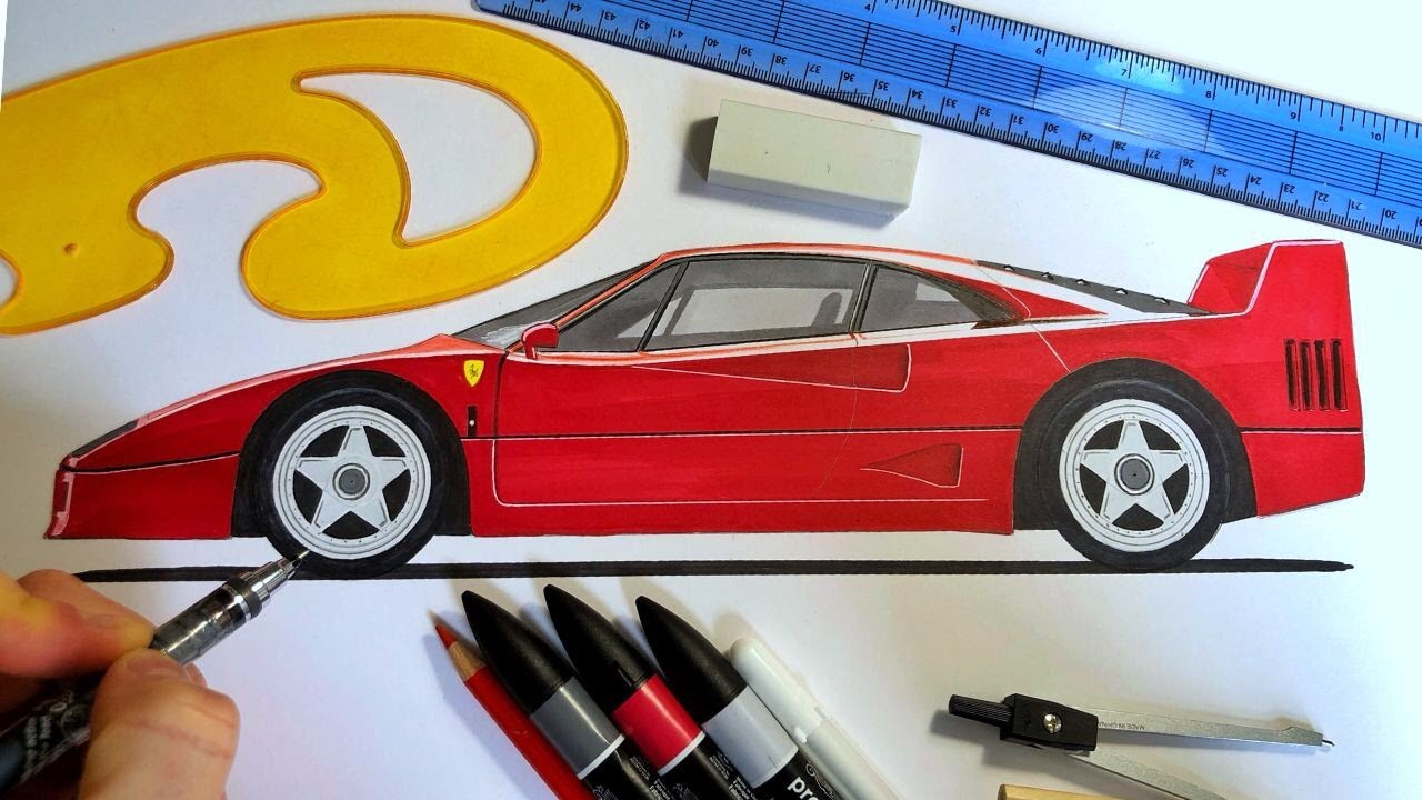 How to DRAW a SUPERCAR step by step. Tutorial for beginners.