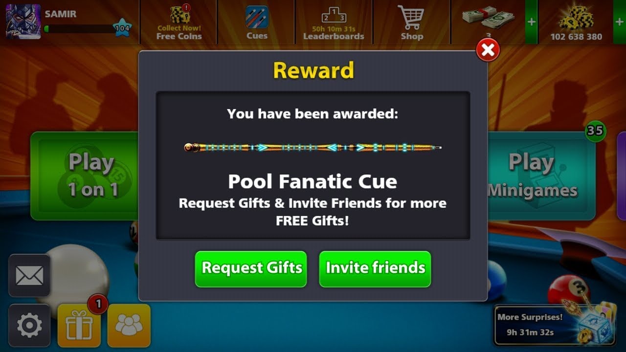 8 Ball Pool - How To Get Pool Fanatic Cue For Free With Link 