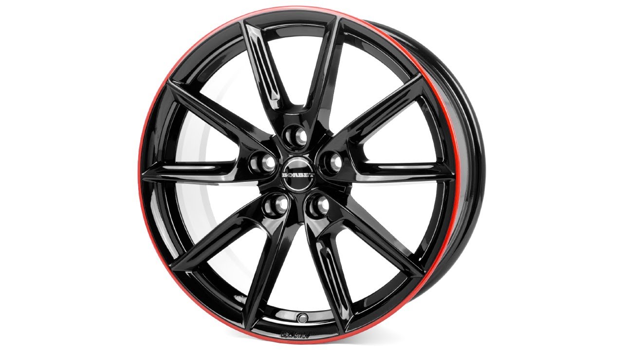 BORBET LX18 black glossy rim red | felgenoutlet.de
