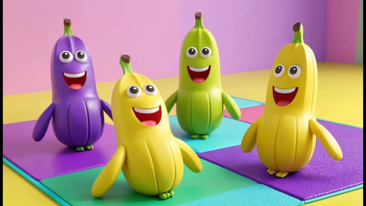 Drei kleine Spielzeugbananen Rutsche Rutsch | Lustiges Kinderlied & Spielzeugspaß