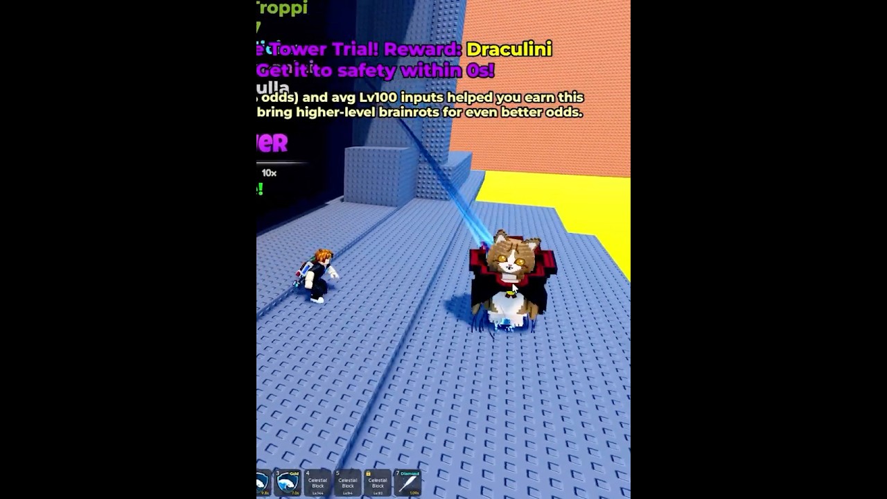 I got Mini Draculini Meowlini from a trial #roblox #escapetsunamiforbrainrots