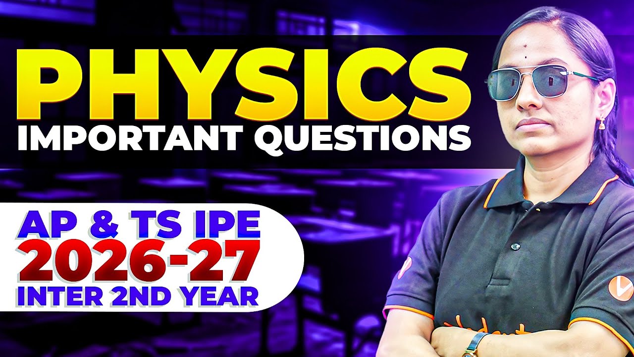 AP & TS IPE 2026 Physics Important Questions 🔥📘 | KRD Ma'am | Vedantu Learning Centre #vedantu