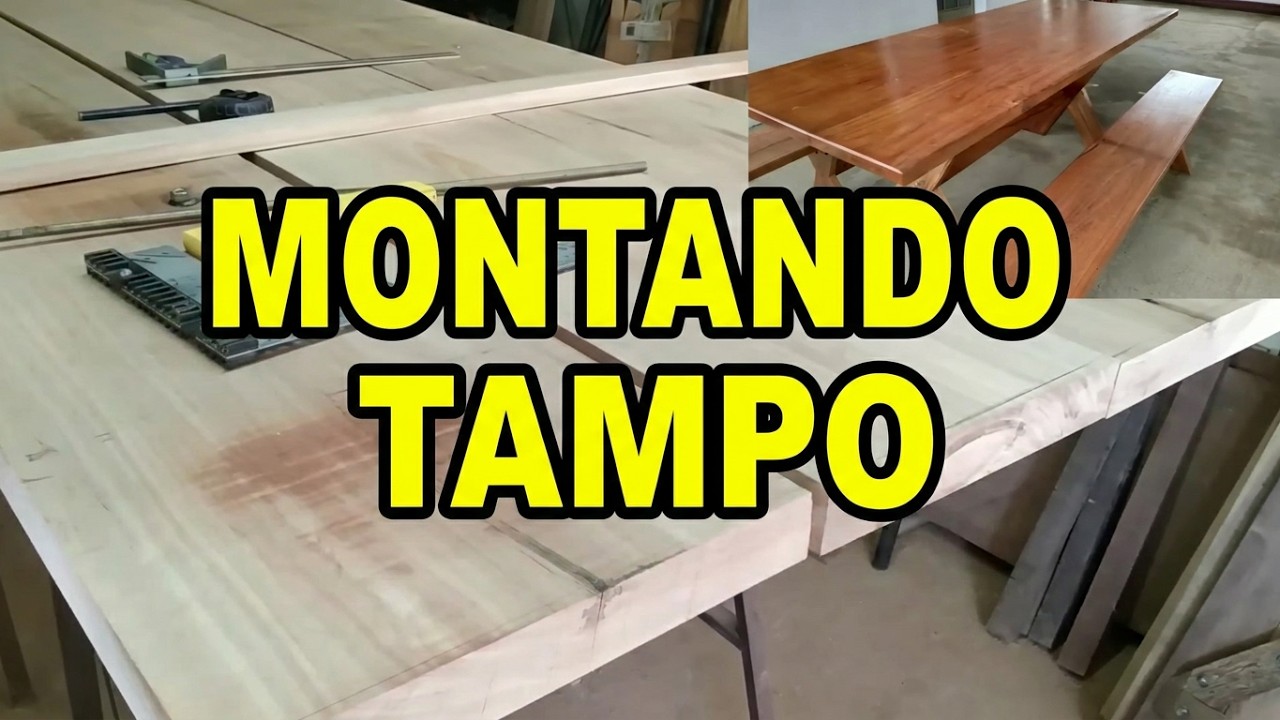 COMO CONFECCIONAR/ MONTAR TAMPO DE MESA EM MADEIRA MACI&Ccedil;A, com pranchas e barras rosqueadas