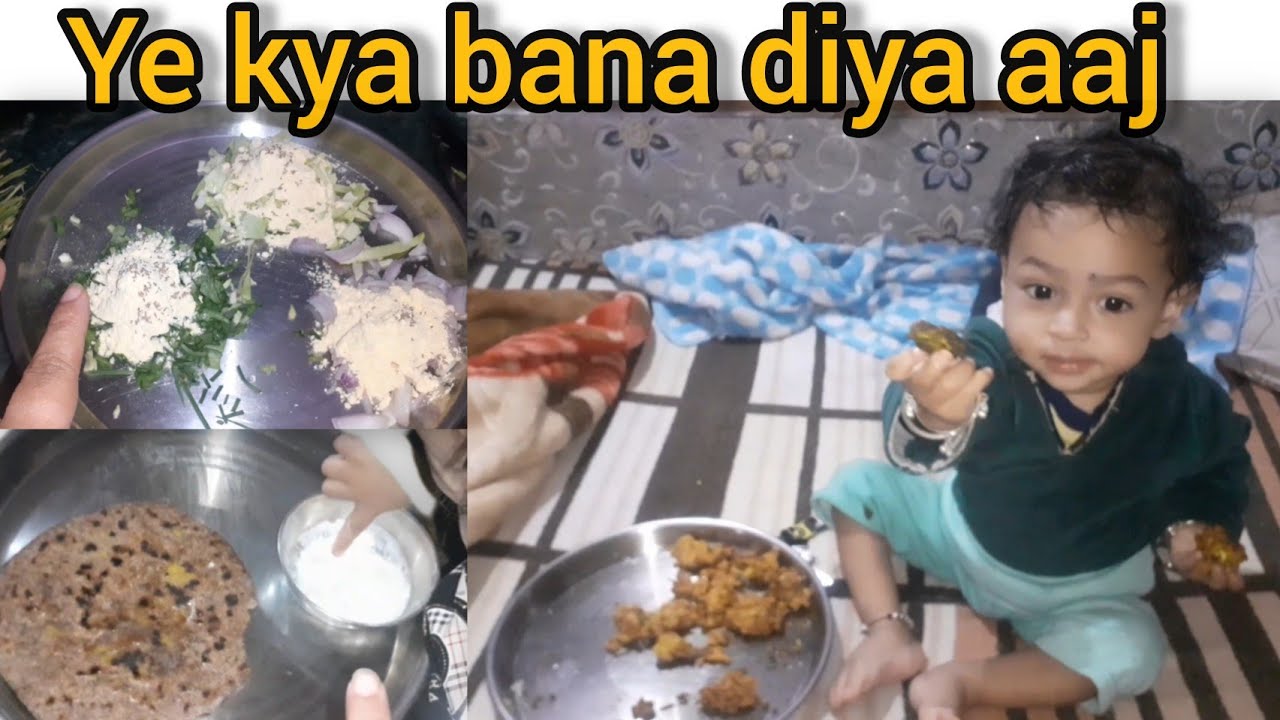 Rudra 😍 ke liye banaya aaj kuch different 🥘| pahadi kode ka paratha aur garam garm pakde🧆 