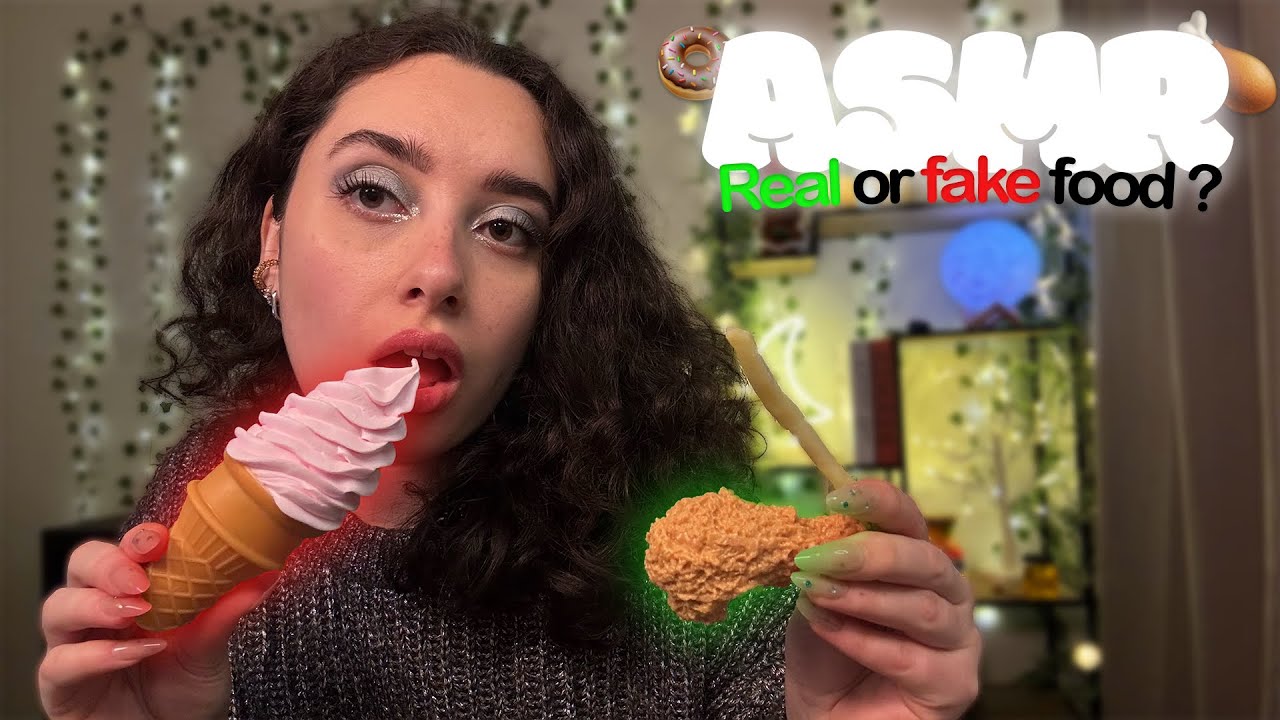🌙 ASMR FRANÇAIS : REAL OR FAKE FOOD ? 🍩🍗 (bruits de bouche)