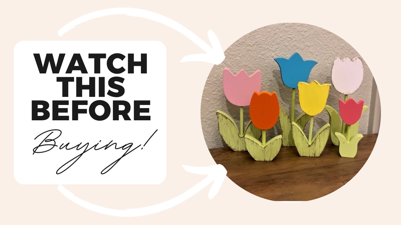 Review- Spring tulips! Adorable wooden decor