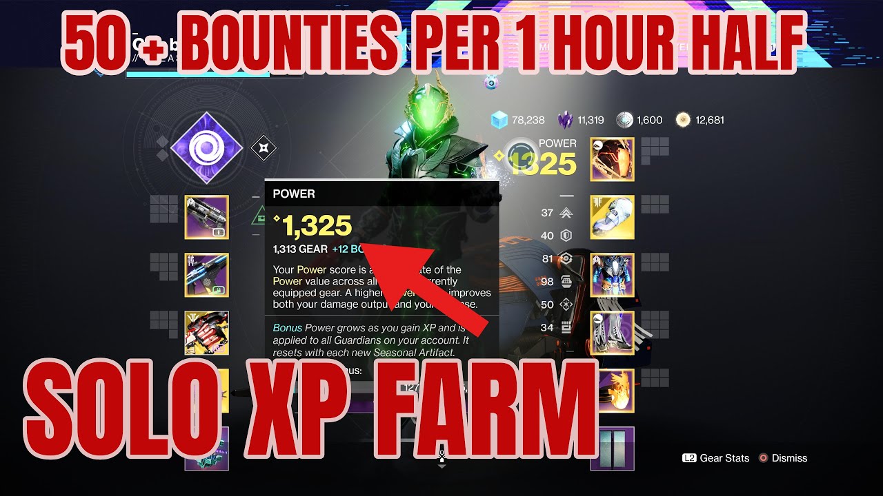SOLO XP Farm: How I levelled UP to 1325 Power -Less Than 6 Days: Destiny 2: Get Season Ranks FAST