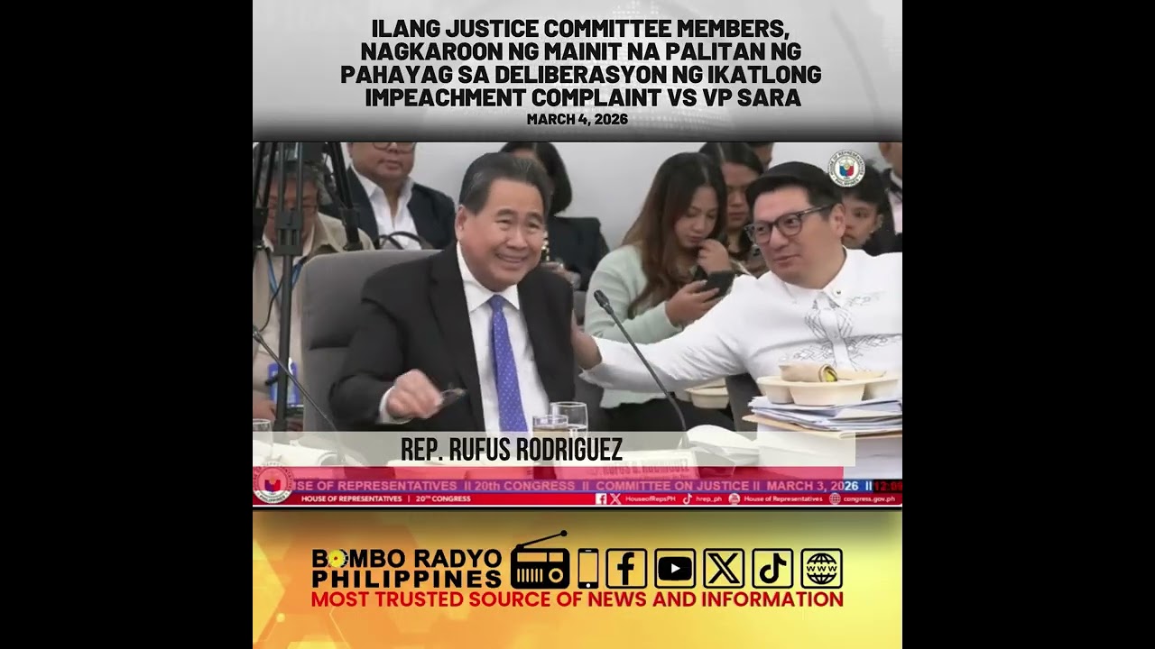 Ilang Justice committee members, nagkaroon ng mainit na palitan ng pahayag  | Bombo Radyo