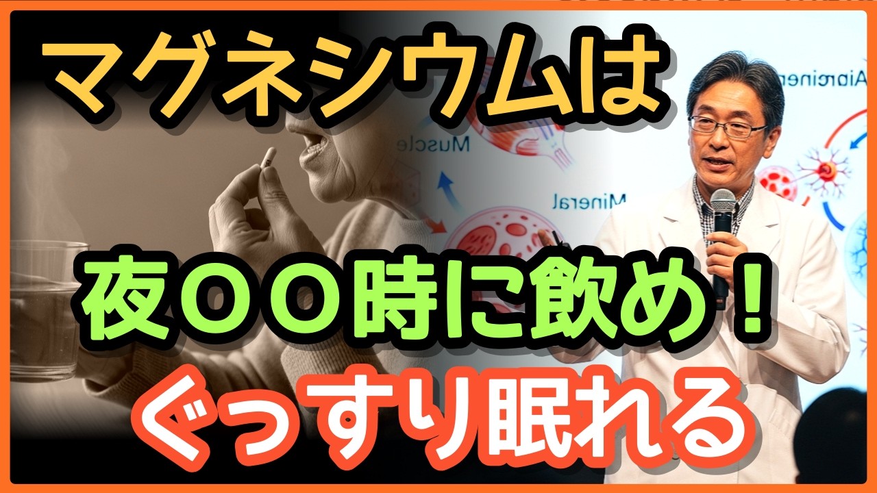 マグネシウム、夜Ｏ時に飲まないと意味がない！｜手足のしびれ・足のつりが嘘のように消える飲み方