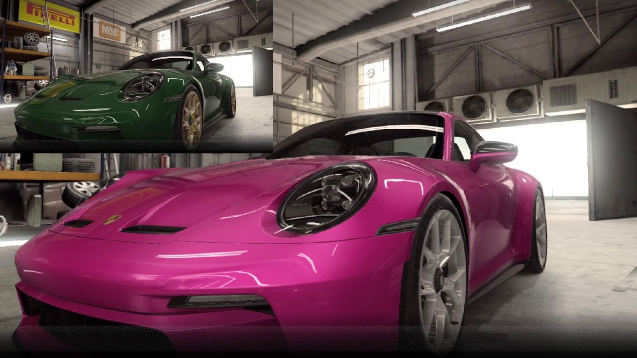 【CSR2】911 GT3 Touring (992) (purple/gold), shift & tune for 7.64x (7.690)