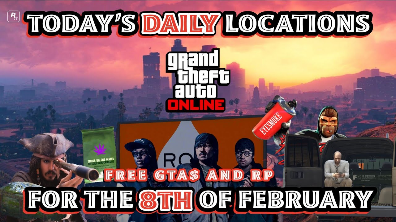 GTA: Online. • Today's Shipwreck, Gun Van, Street Dealers, LS Tags & Weed Bag locations. • Feb. 8th.