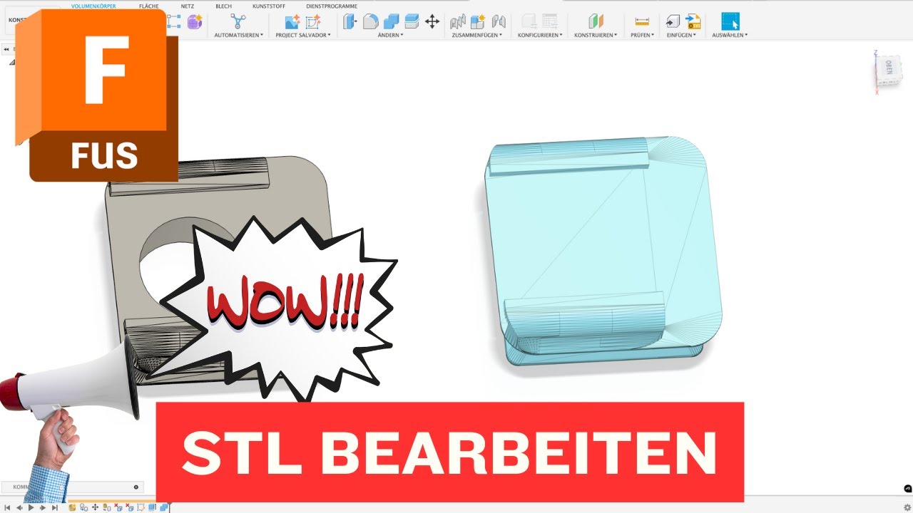 STL Datei schnell und einfach bearbeiten Fusion 360 CAD Tutorial