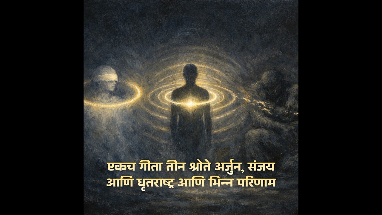 एकच गीता तीन श्रोते अर्जुन, संजय आणि धृतराष्ट्र आणि भिन्न परिणाम?