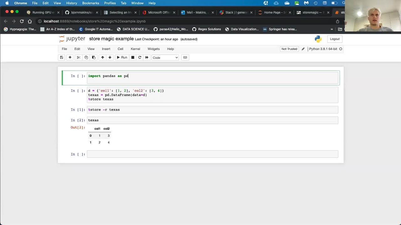 Store Magic - Restore variables at startup of  Jupyter Notebook