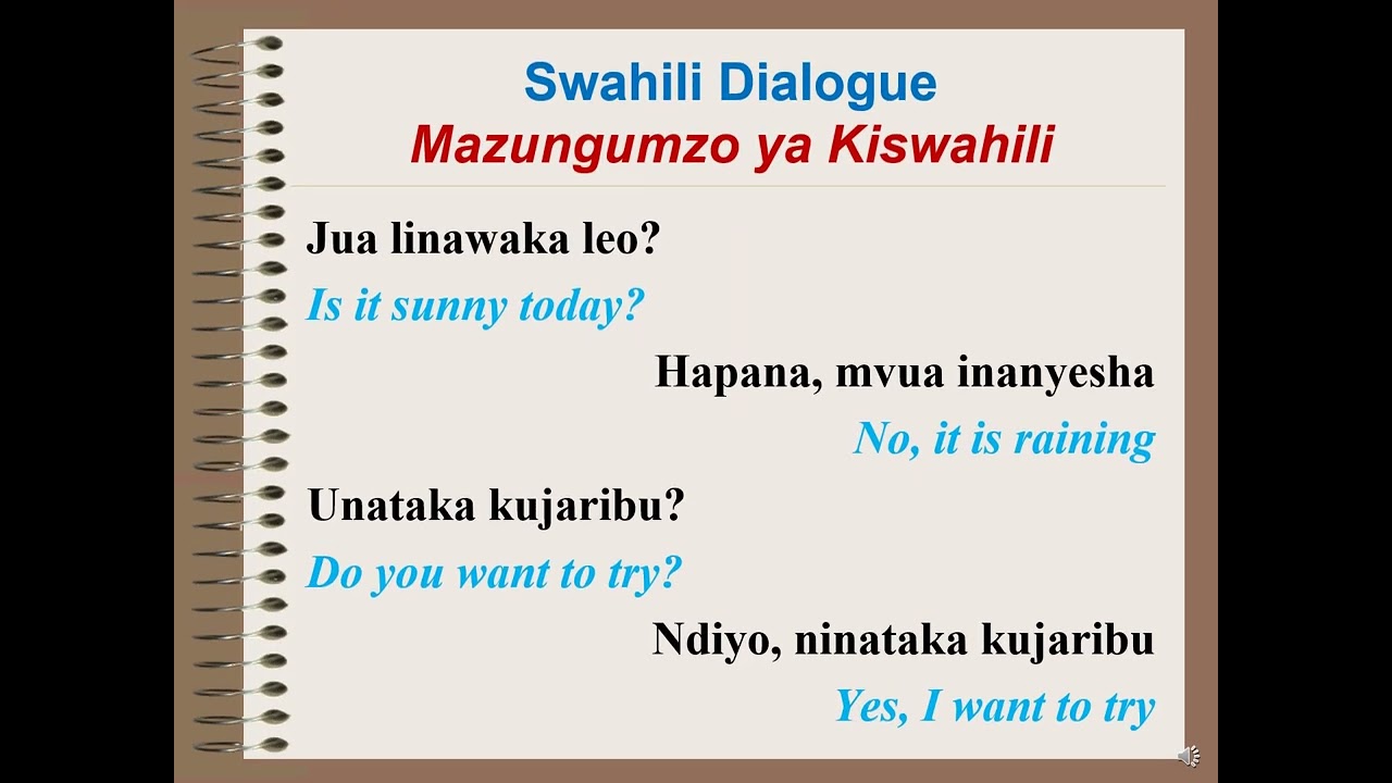 Important Swahili Dialogue For Everyday Use