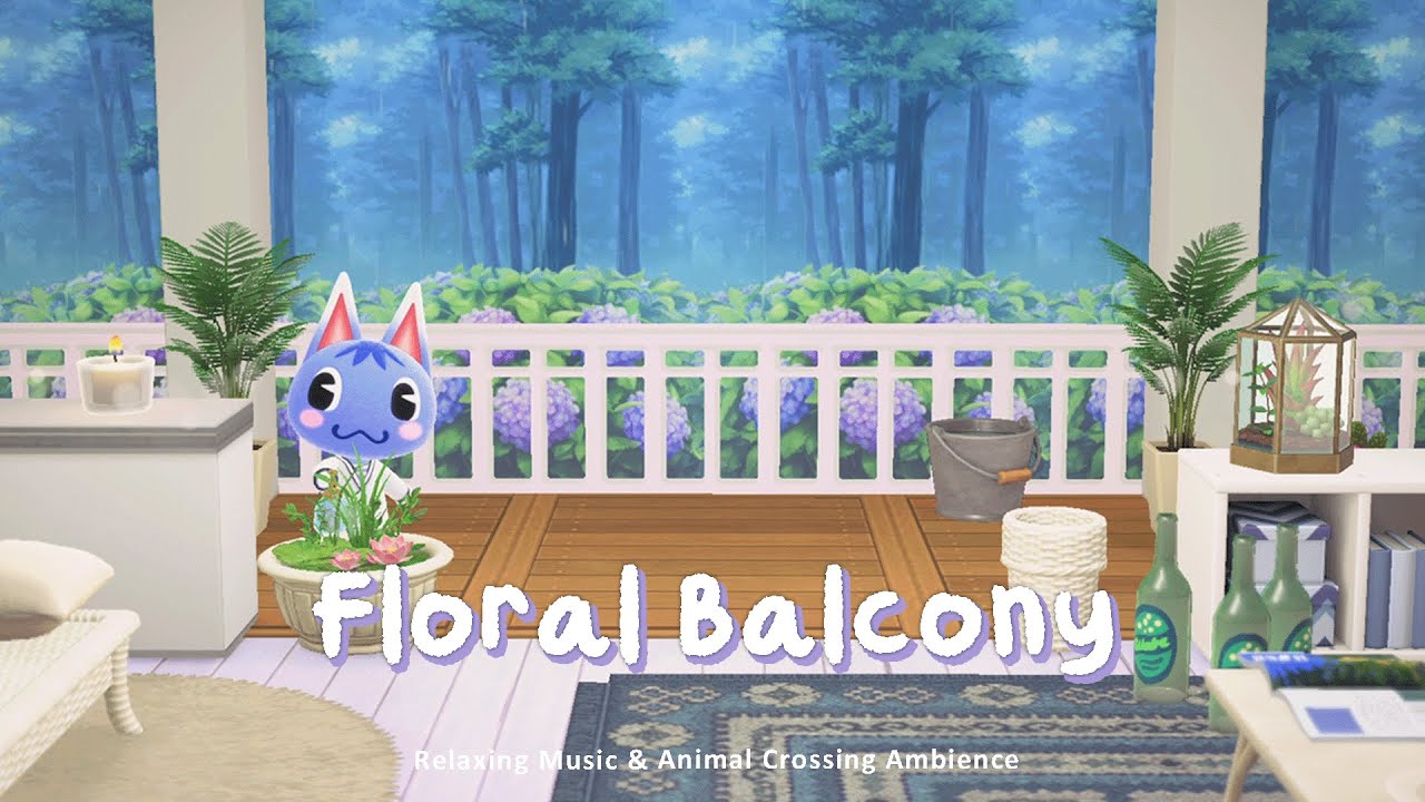 Floral Balcony 🪻 Mellow Lofi Chillhop + Rain for Study & Relaxation | Animal Crossing Ambience