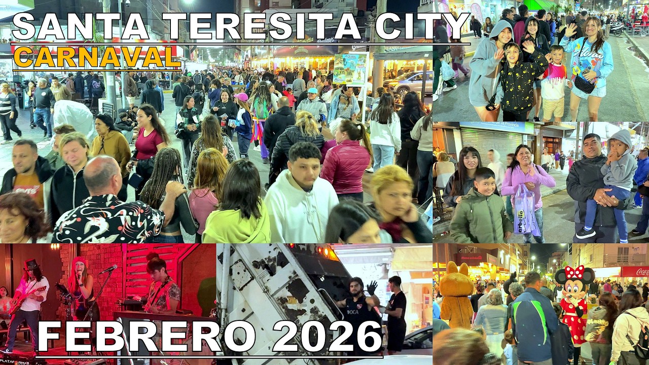 FIN DE SEMANA LARGO DE CARNAVAL SANTA TERESITA CITY FEBRERO 2026 PARTIDO DE LA COSTA ARGENTINA