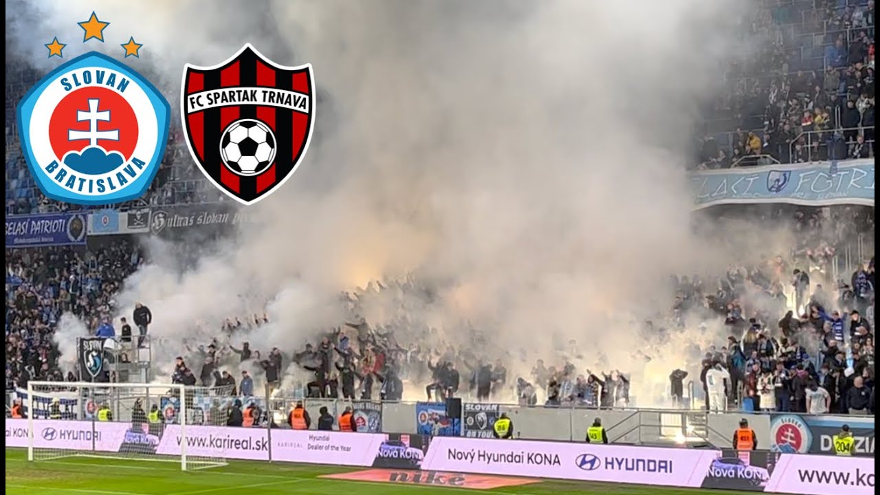 Pyro & Support - Tradičn&eacute; Derby | Slovan Bratislava vs Spartak Trnava Groundhopping 02.03.24
