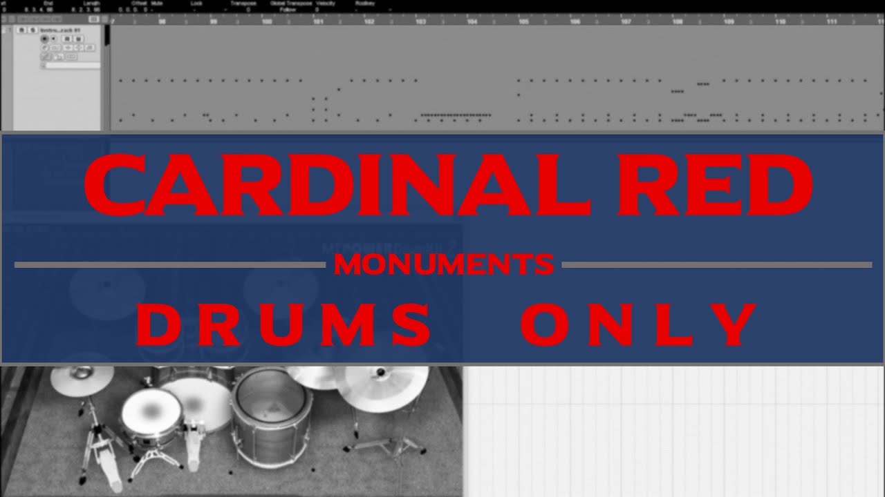 Monuments - Cardinal Red DRUMS ONLY
