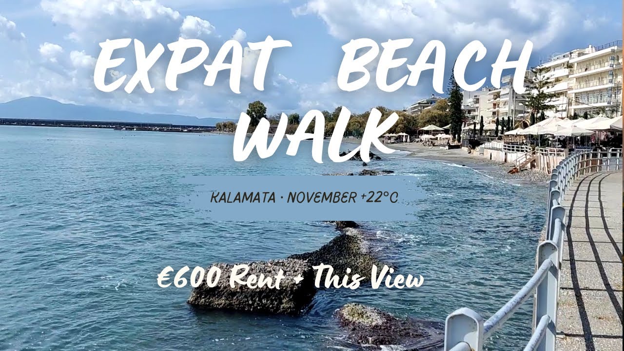 Expat Beach Walk: Kalamata Waterfront to Marina | November Sun Greece