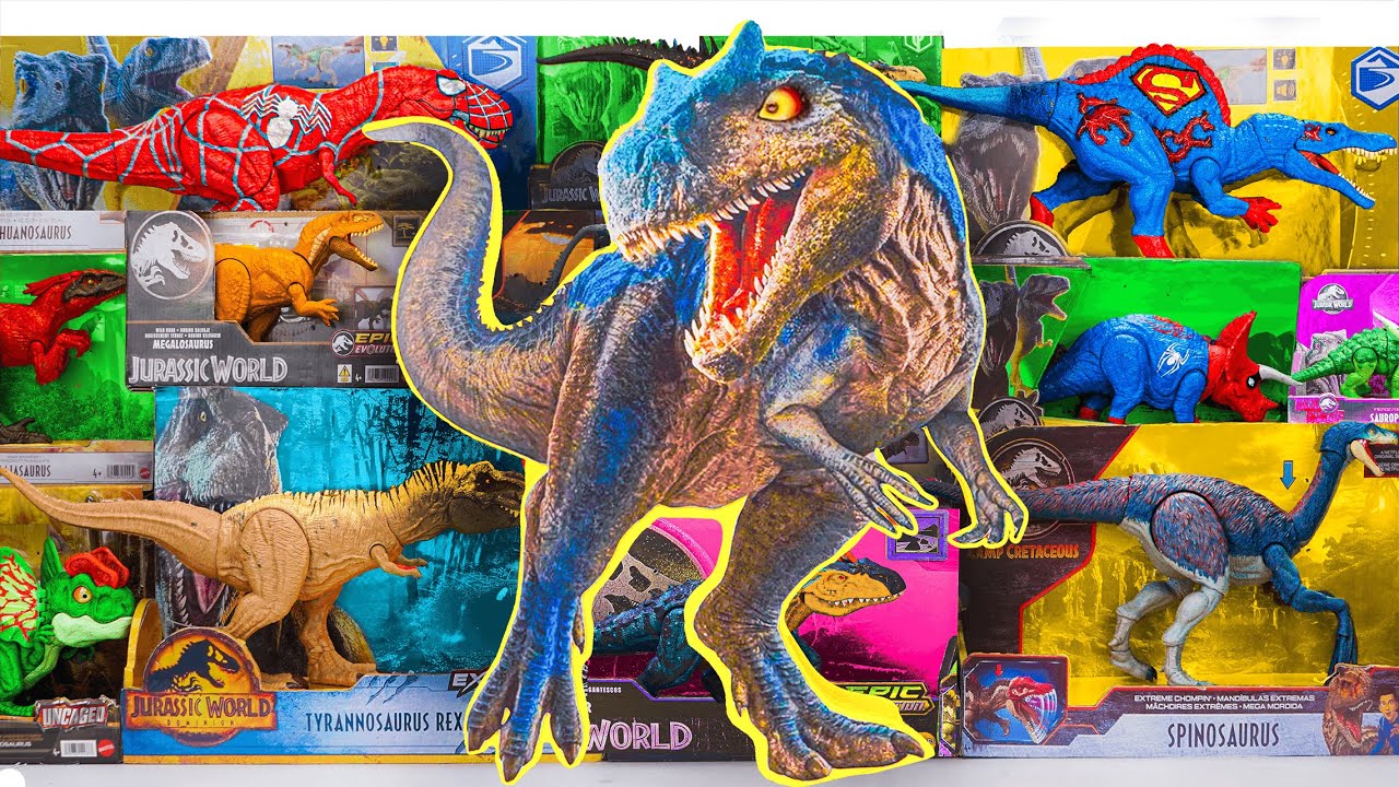 Jurassic World Unboxing Review | Allosaurus Mystery Box, Spinosaurus, Megalosaurus, Pyroraptor |ASMR