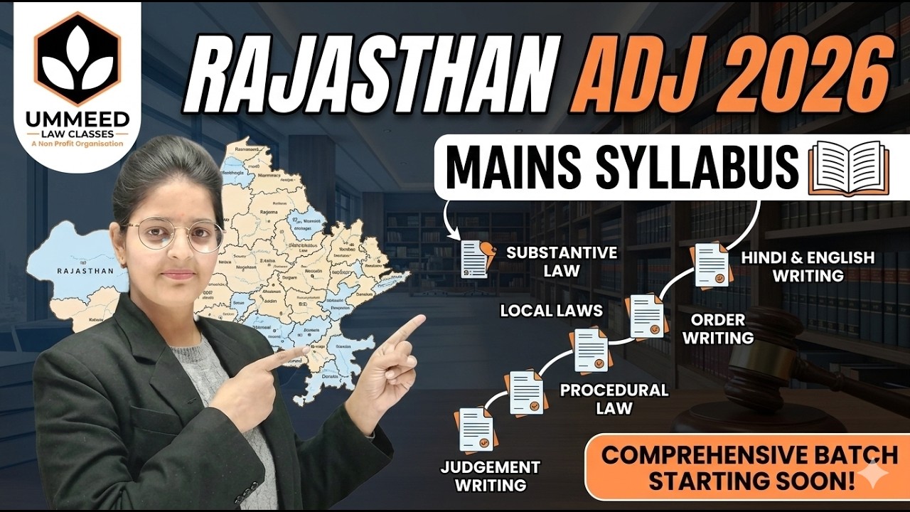 Rajasthan Higher Judiciary ADJ 2026 | Mains Syllabus Explained (Judgment Writing + Law)