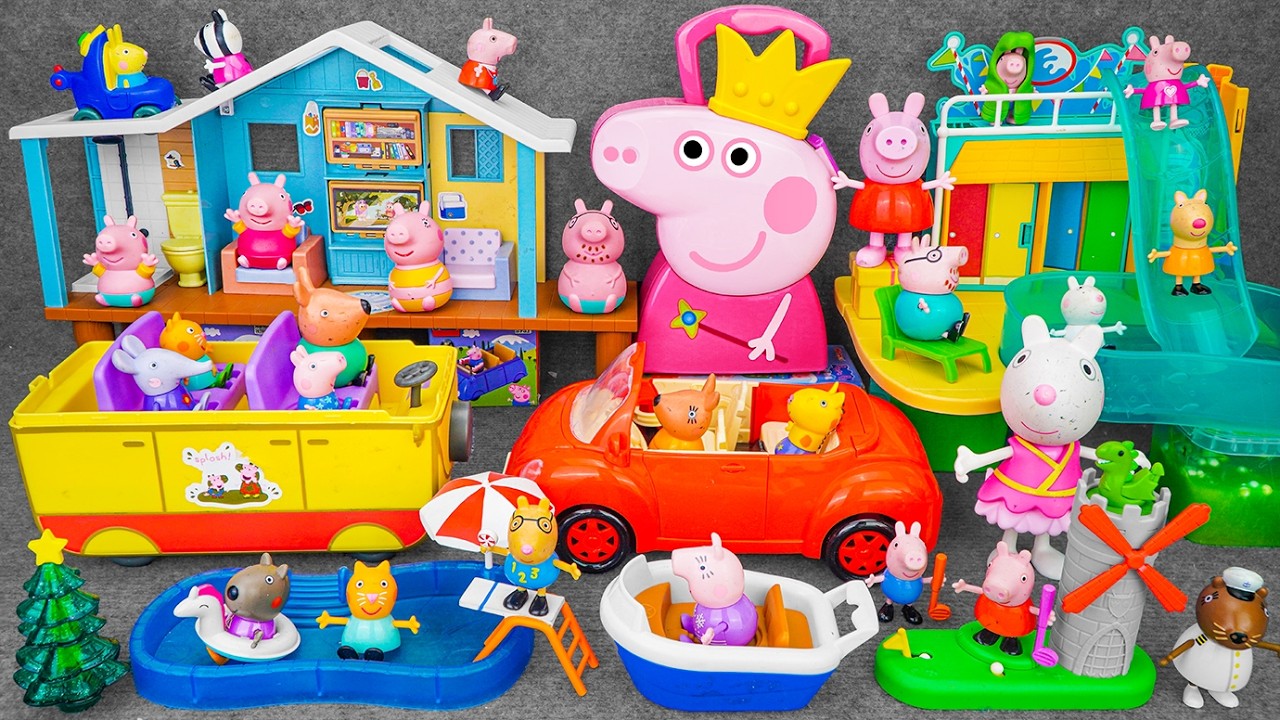 Toy ASMR | 69 Minutes Satisfying Unboxing Cute Peppa Pig Water Park Playground Set
