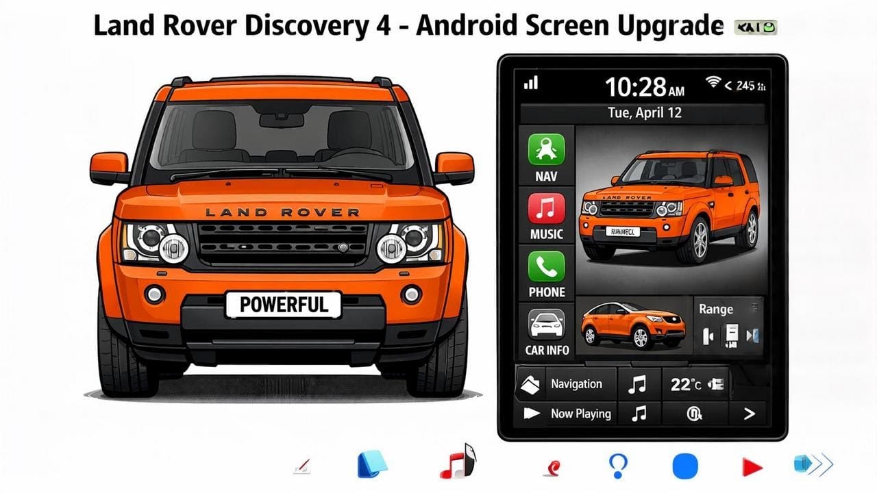 Установка и тестирование экрана Android Carplay в стиле Land Rover Discovery 4 / LR4 Tesla