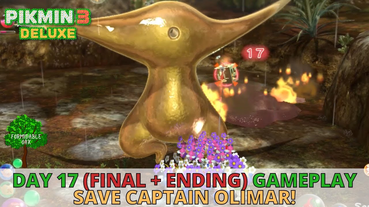 Pikmin 3 Deluxe -Day 17 FINAL BOSS + ENDING: Save Captain Olimar! & Plasm Wraith FIGHT!  [Gameplay]