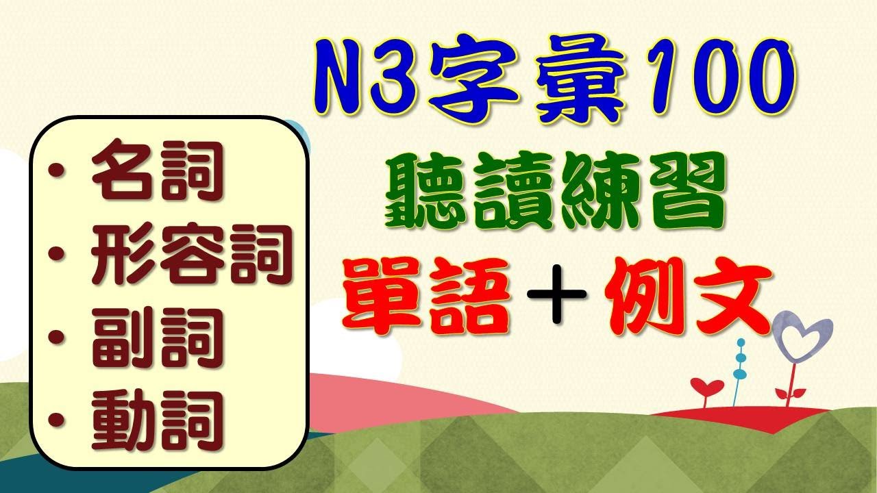 精選N3字彙100聽讀  100 Words for JLPT N3 Listening & Speaking Practice