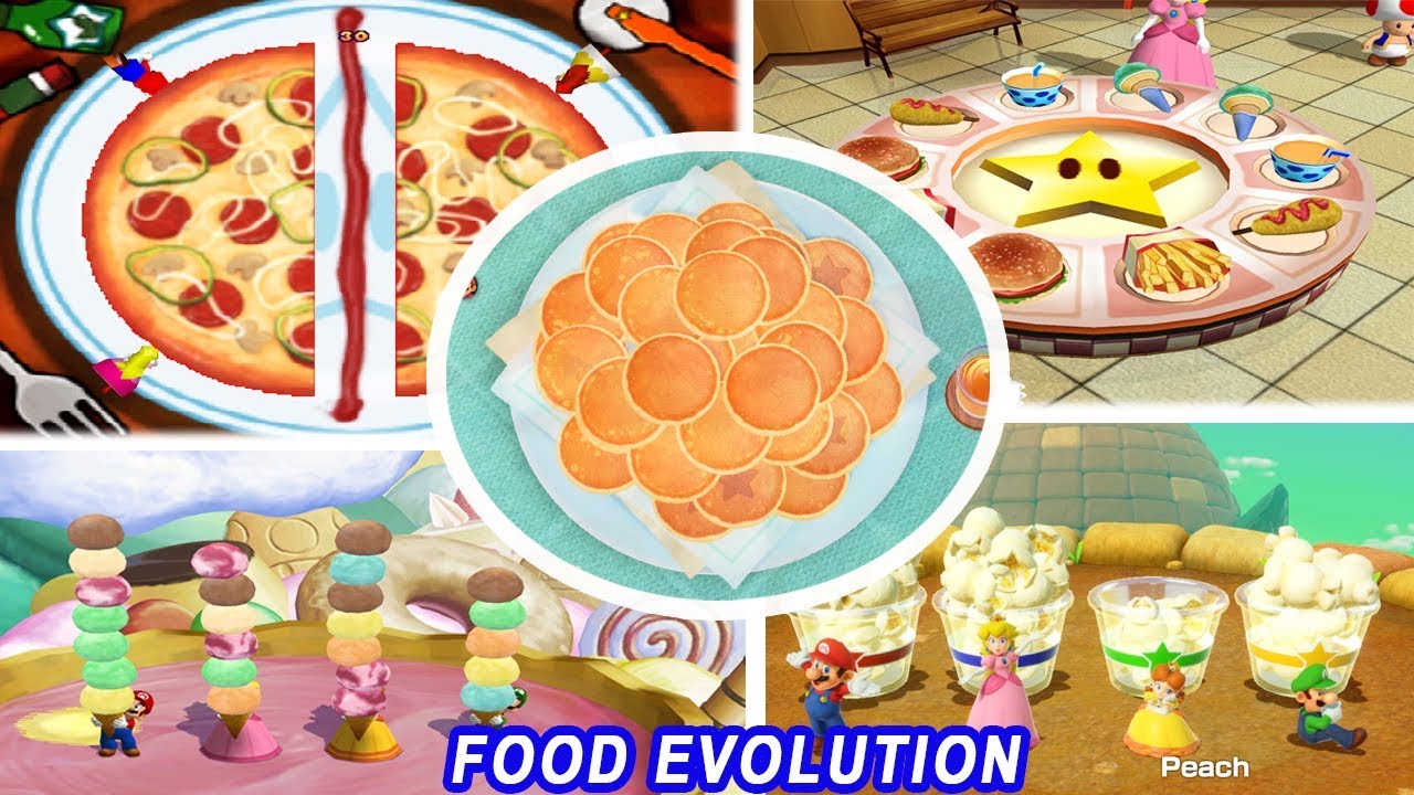 Эволюция мини-игр с едой в Mario Party (1999–2018)