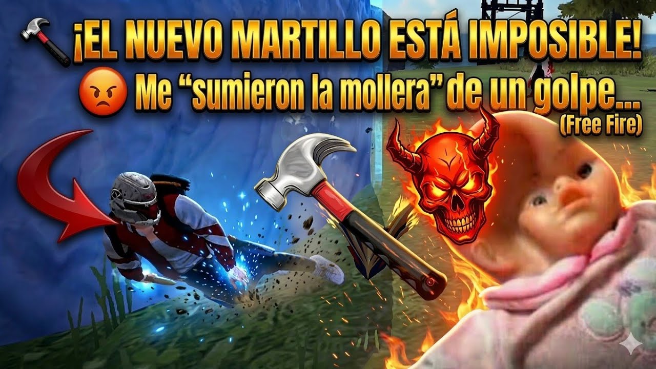 🔨 ¡EL NUEVO MARTILLO ESTÁ IMPOSIBLE! 😡 Me borraron de un golpe... (Free Fire)