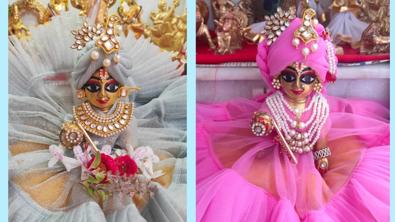 गोपाल जी को रजवाड़ी पगड़ी कैसे बांधे । How to tie paghdi for laddugopal with net fabric |