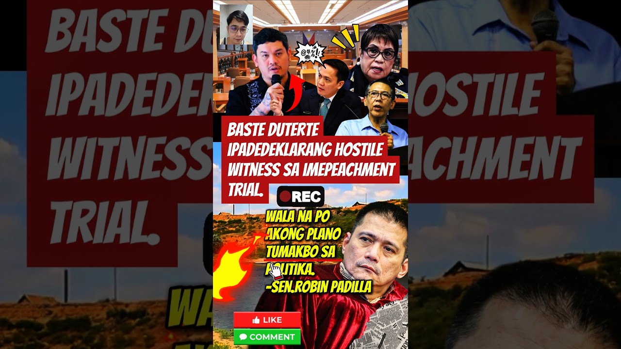 BASTE DUTERTE:HOSTILE WITNESS SA IMPEACHMENT! #shorts