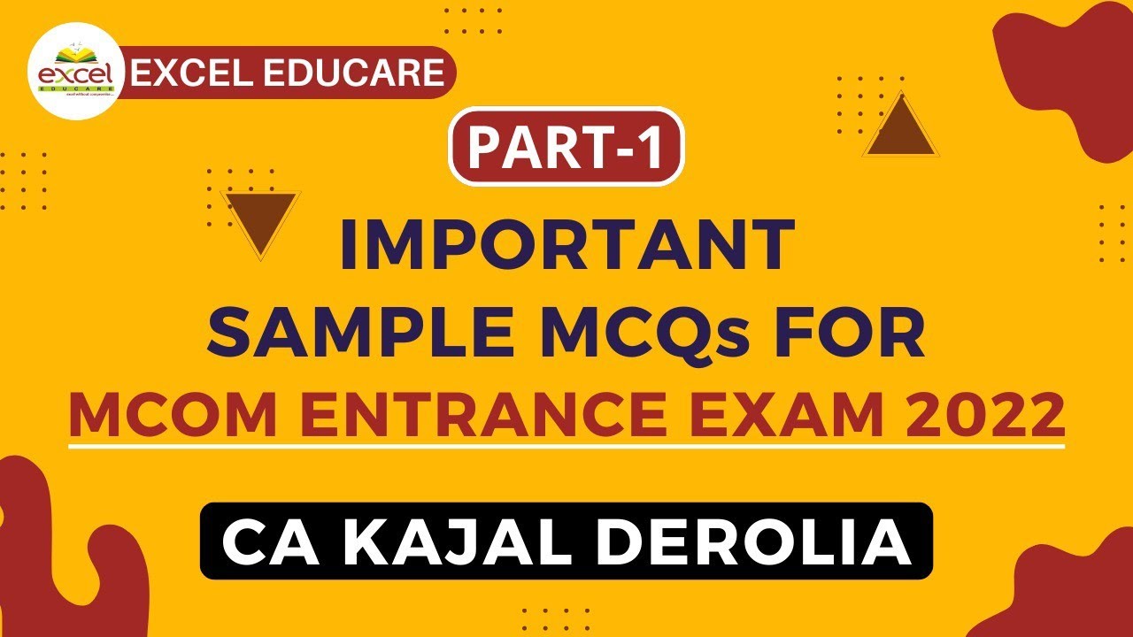 Important MCQs#1 for M.Com Entrance Exam 2022 | Mcom Entrance Exam 2022 | CUET | CUET NTA | DUET |