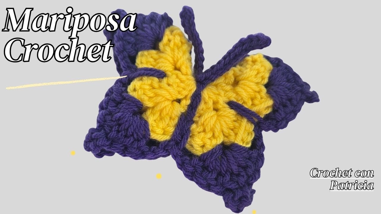 Mariposa a Crochet 🦋  Tutorial Fácil Paso a Paso