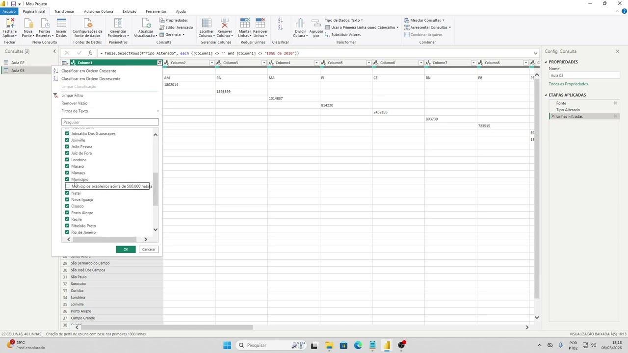 Aula 03 - Power Query Editor