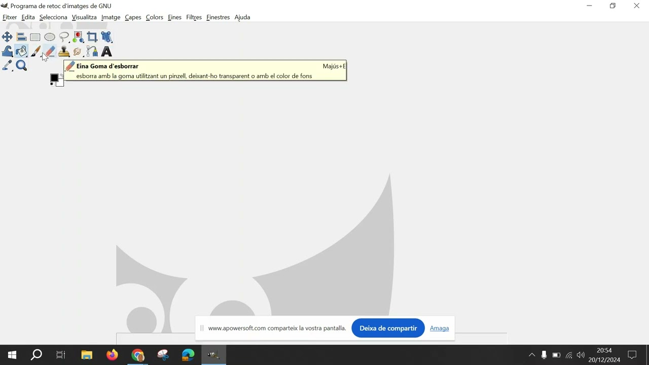 Interficie del programa GIMP
