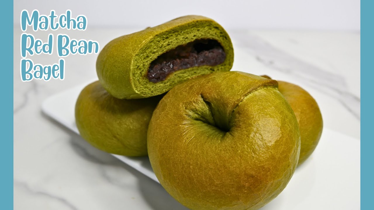 Matcha Red Bean Bagel | Homemade Bagel Recipe [Soothing Baking]