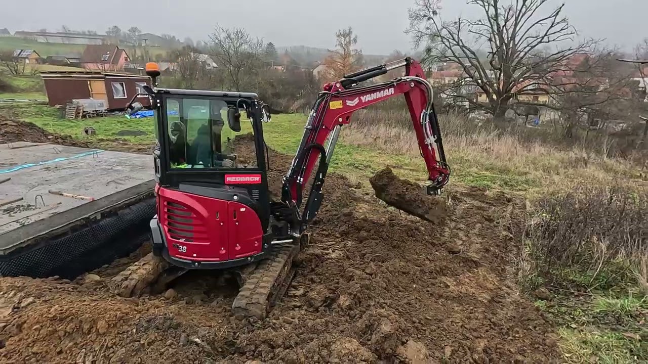 Drenáž sklepů a stavba příjezdové cesty - YANMAR VIO38