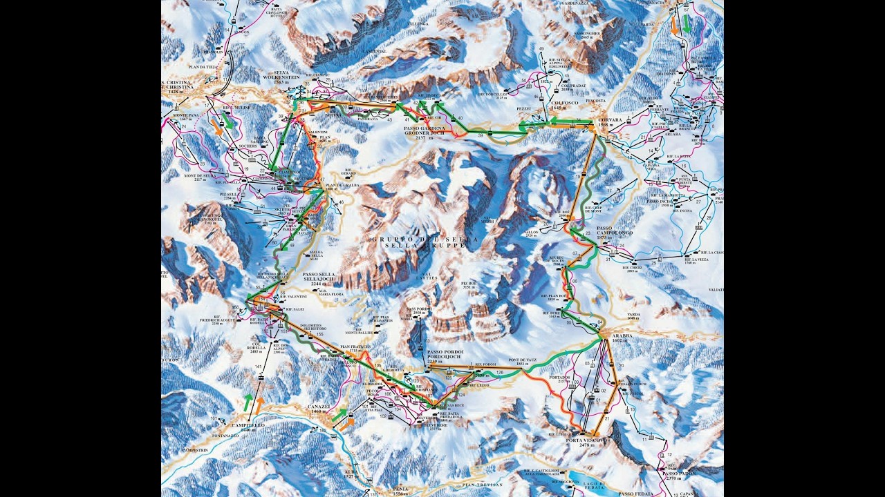 Skiing Italy's Sellaronda