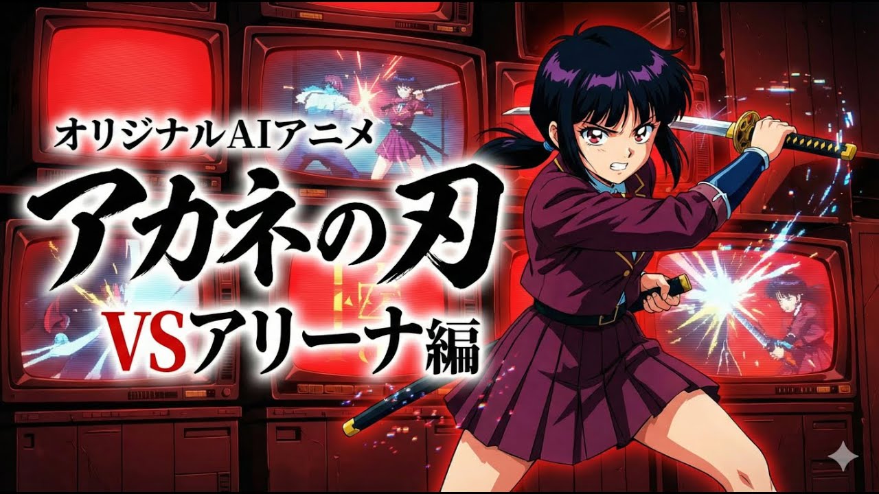 【次回予告集】架空レトロアニメ『アカネの刃』VSアリーナ編#sora2 #レトロアニメ#90年代アニメ