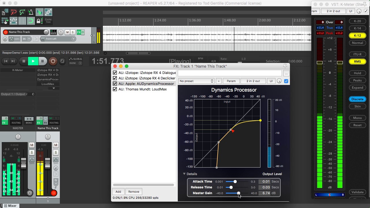 Apple's Au DynamicsProcessor Demo