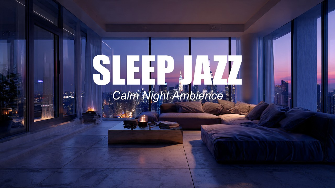 Moonlight Deep Sleep Jazz 🌙 Midnight Relaxing Jazz in Luxury Apartment City Night Ambience for Stre