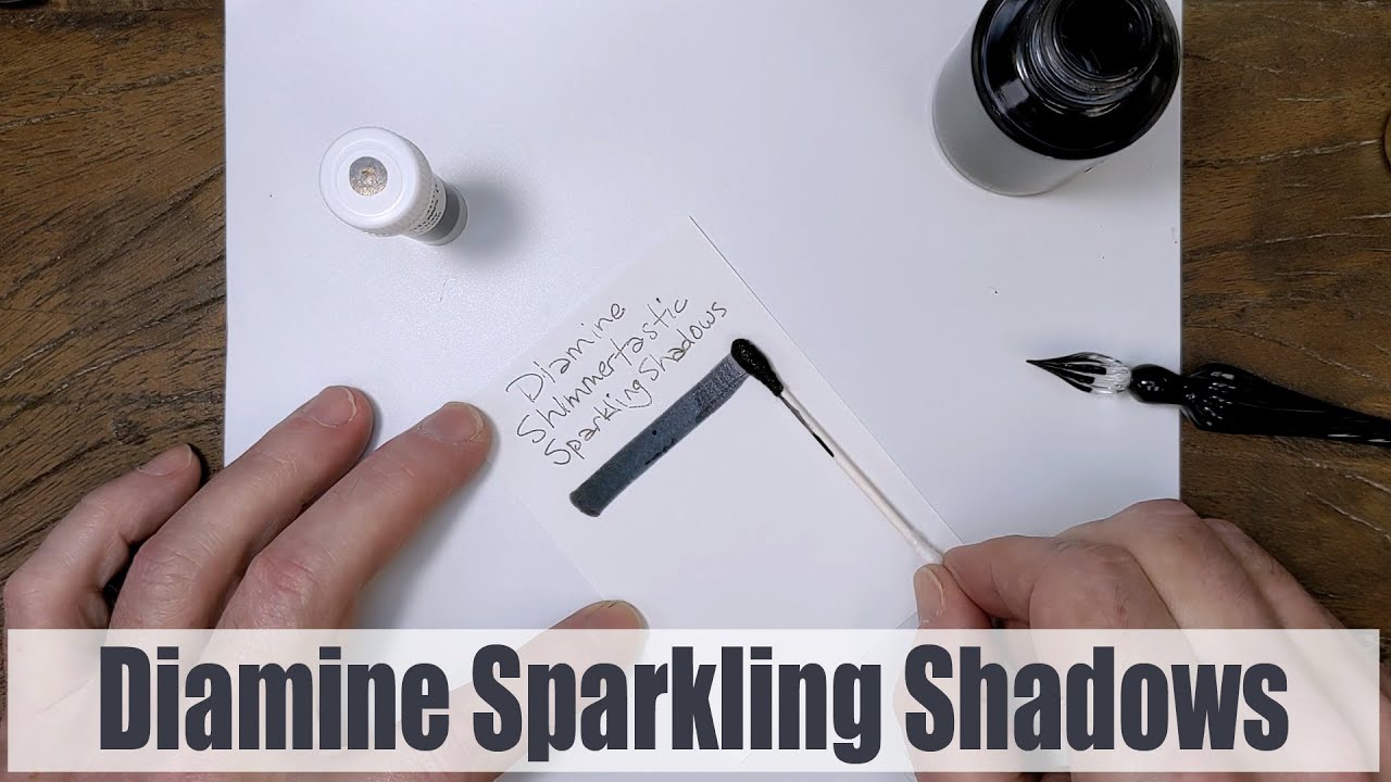 Diamine Shimmertastic Sparkling Shadows writing sample