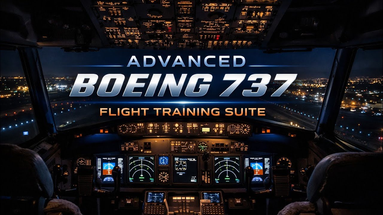 Advanced Boeing 737 Flight Training Suite√Real stick night cockpit view 