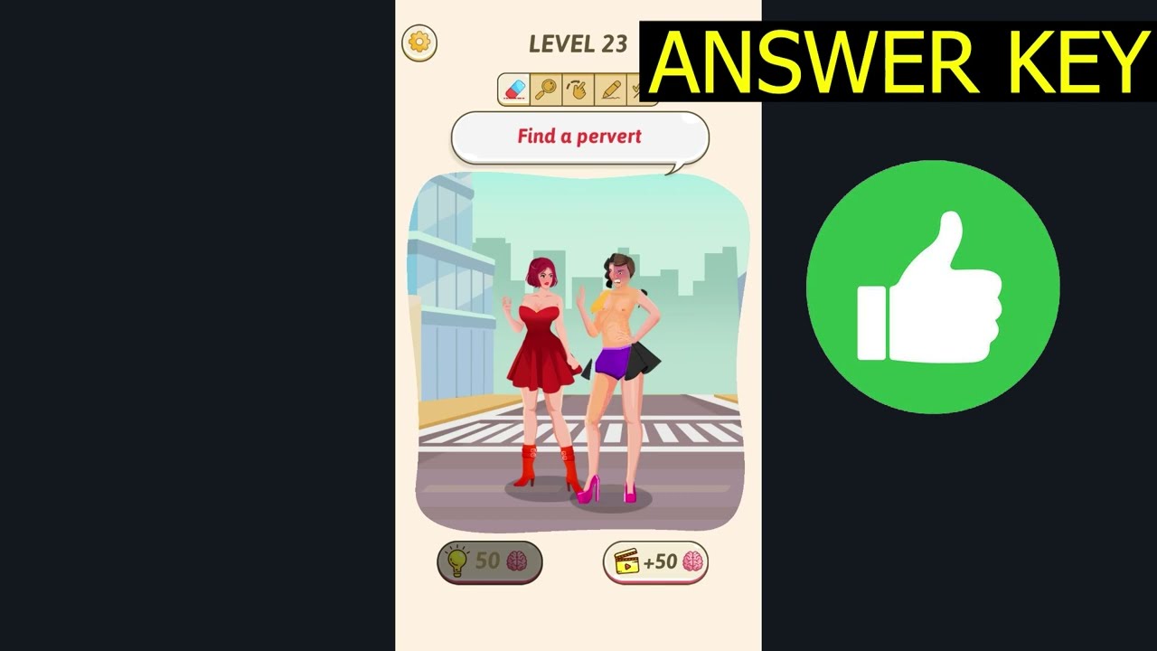 Tricky Quiz Brain Out Puzzle LEVEL 23 Find a pervert (ANSWER KEY) Gameplay Walkthrough - Solution