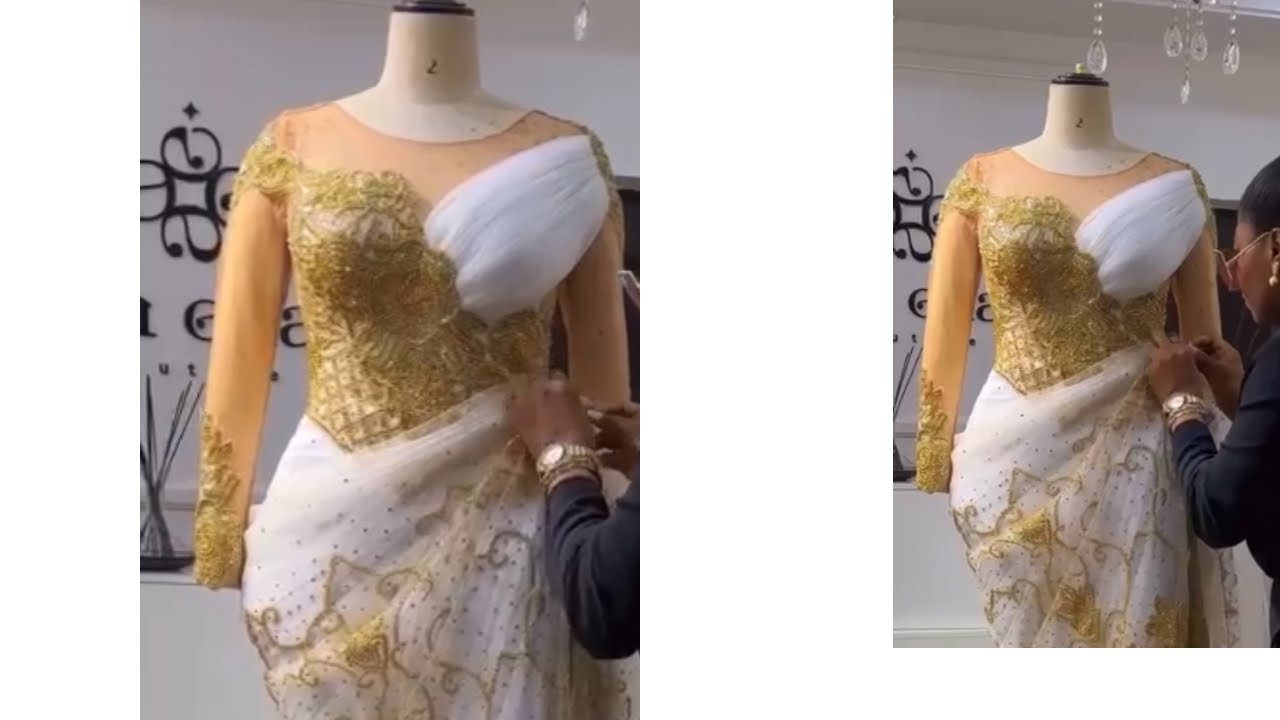 How to cut  and sew dress with George lace