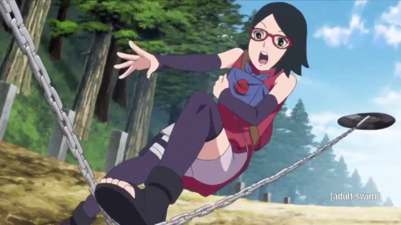 Sarada and Chocho vs Shin